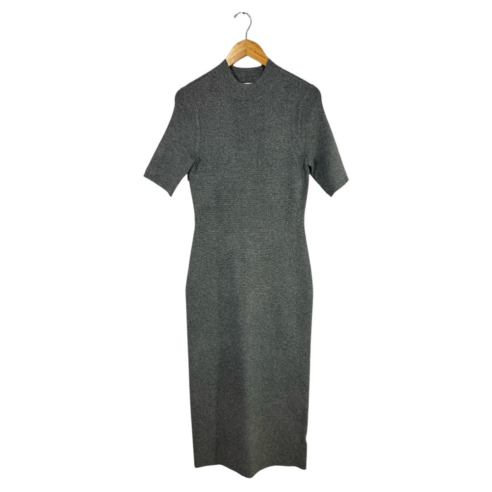 NWT Abercrombie & Fitch Mockneck Midi Sweater Dress in Gray Size MT Medium Tall - Picture 3 of 7